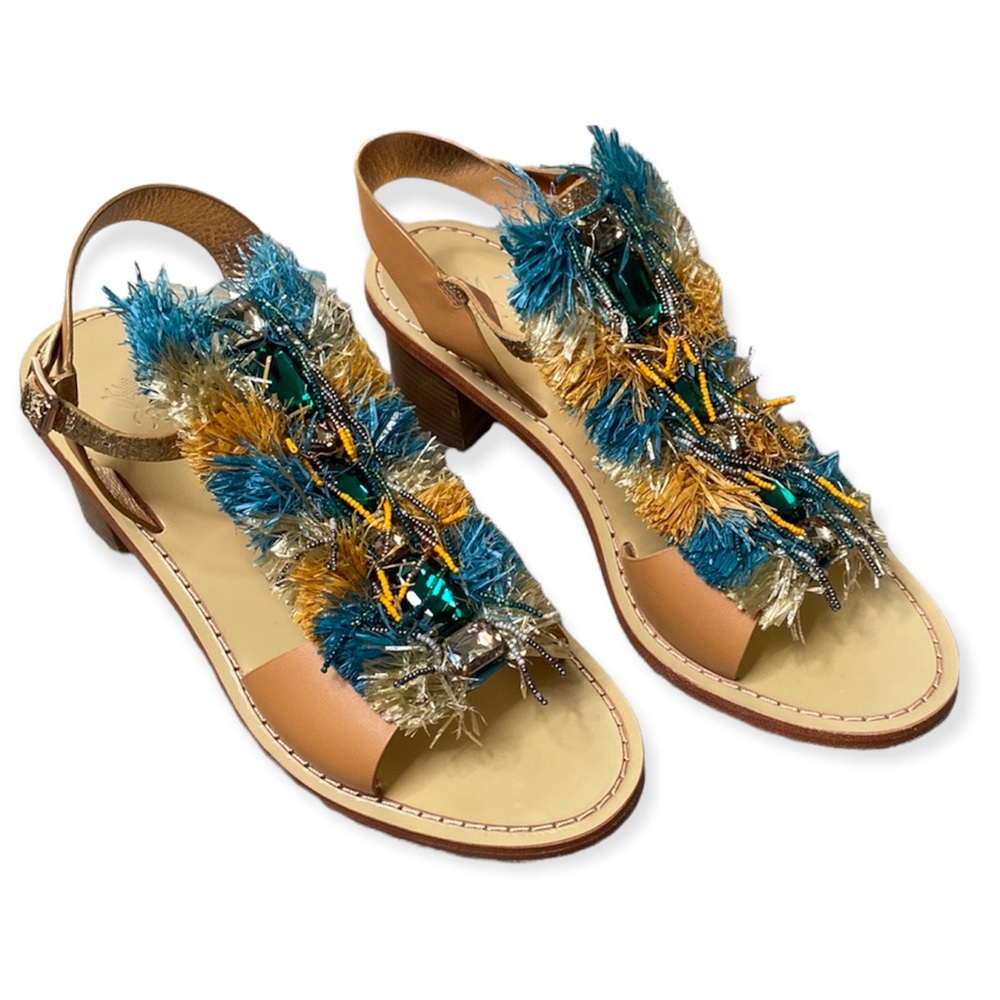 Anthropologie Sanchita Dilochia Rhinestone Sandals